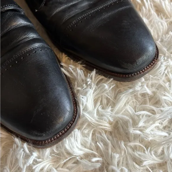 Johnston &amp; Murphy men’s black cap toe lace up dress shoes size 11 M