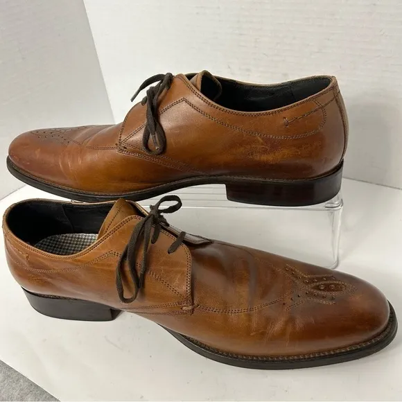 Johnston &amp; Murphy Men’s Brown Brogue Oxford Dress Shoes Sz 11M Business Office