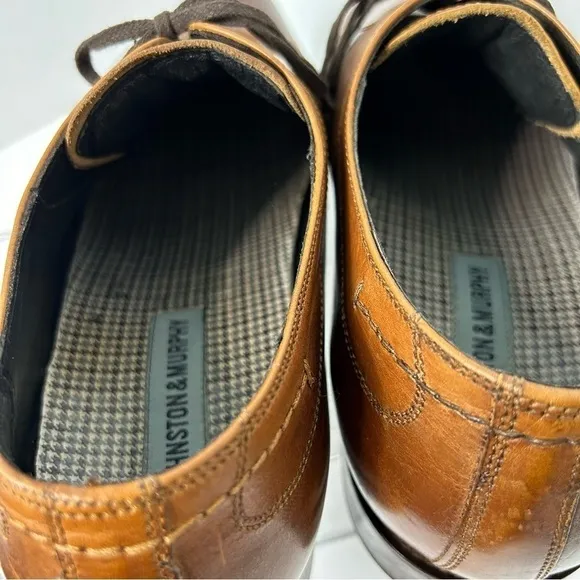 Johnston &amp; Murphy Men’s Brown Brogue Oxford Dress Shoes Sz 11M Business Office