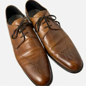 Johnston &amp; Murphy Men’s Brown Brogue Oxford Dress Shoes Sz 11M Business Office