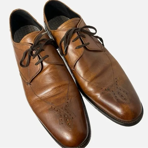 Johnston &amp; Murphy Men’s Brown Brogue Oxford Dress Shoes Sz 11M Business Office