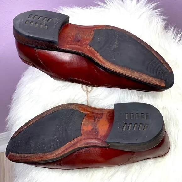 Johnston &amp; Murphy Men’s Brown Red Shoes Sz 9.5W