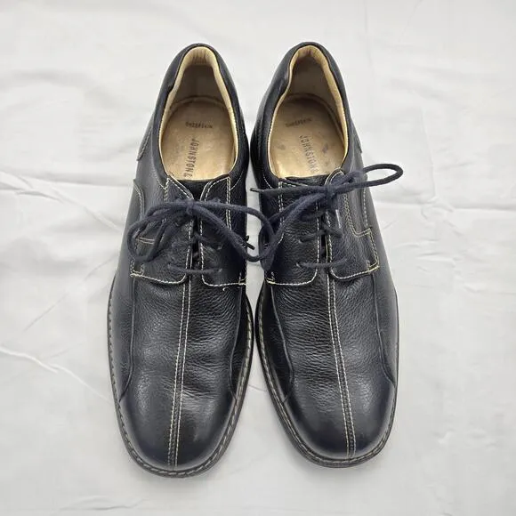 Johnston &amp; Murphy Men's Comfort Schuler Black Bike Toe Derby Shoe Size 9.5M