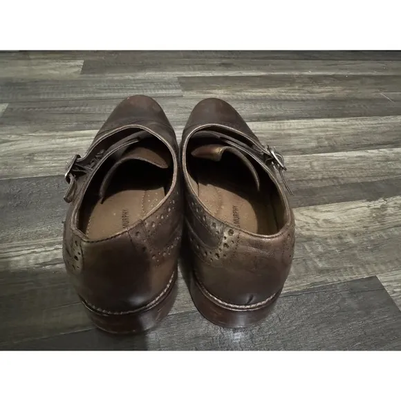 Johnston &amp; Murphy Mens Size 11M H18 Brown Leather Double Monk Strap Dress Shoes