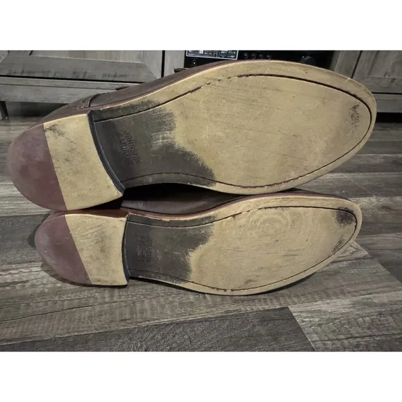 Johnston &amp; Murphy Mens Size 11M H18 Brown Leather Double Monk Strap Dress Shoes