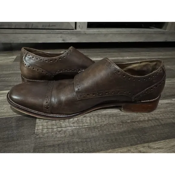 Johnston &amp; Murphy Mens Size 11M H18 Brown Leather Double Monk Strap Dress Shoes