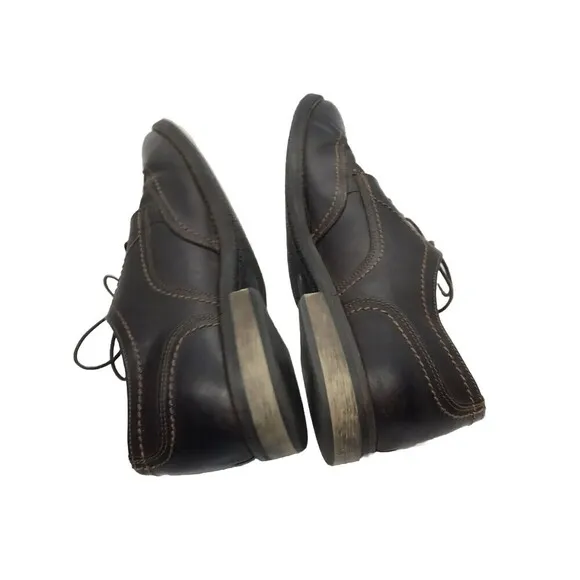 Johnston &amp; Murphy Mens Sz 9.5 Leather Shoes Wingtip Dress Chocolate Brown Office