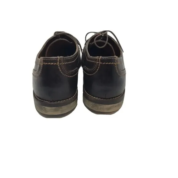 Johnston &amp; Murphy Mens Sz 9.5 Leather Shoes Wingtip Dress Chocolate Brown Office