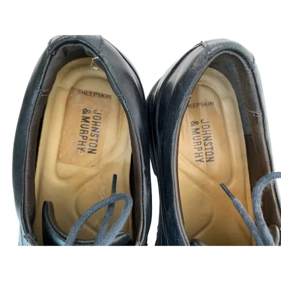 Johnston &amp; Murphy Men's Tilden Leather Dress Shoes Size 8.5M J&amp;M Flex 7441 Black