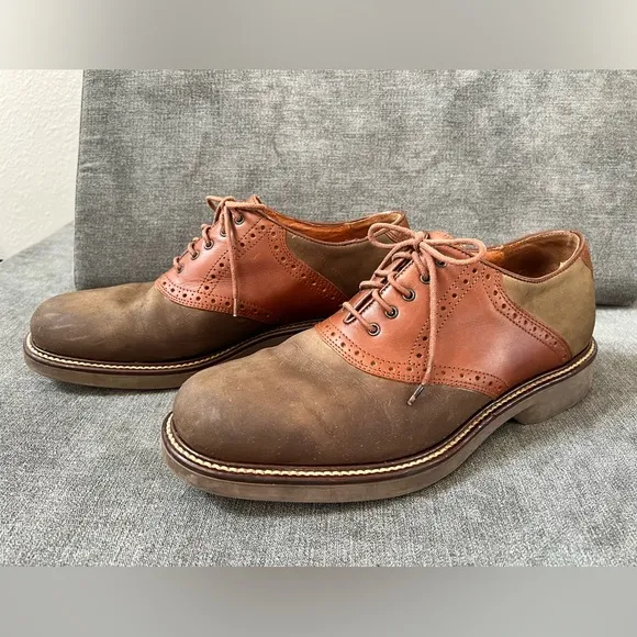 Johnston &amp; Murphy Olive Suede Lace Up Oxford‎ Men's Shoes Size 10.5 M