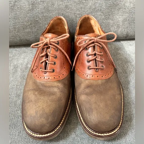 Johnston &amp; Murphy Olive Suede Lace Up Oxford‎ Men's Shoes Size 10.5 M