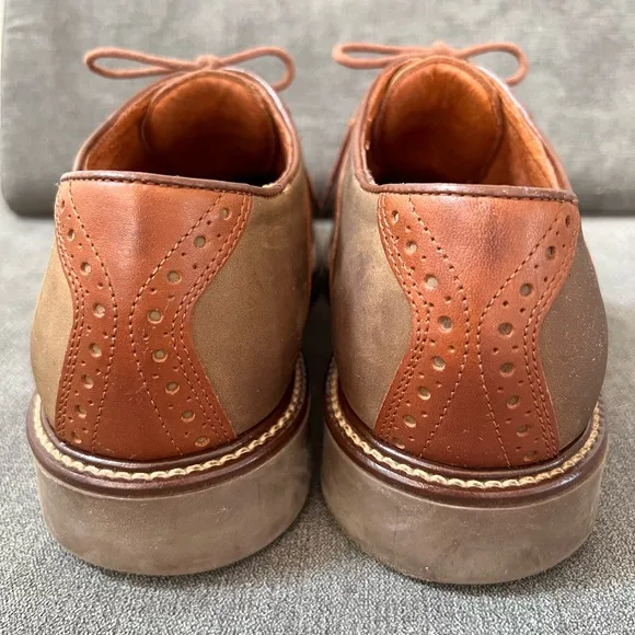 Johnston &amp; Murphy Olive Suede Lace Up Oxford‎ Men's Shoes Size 10.5 M