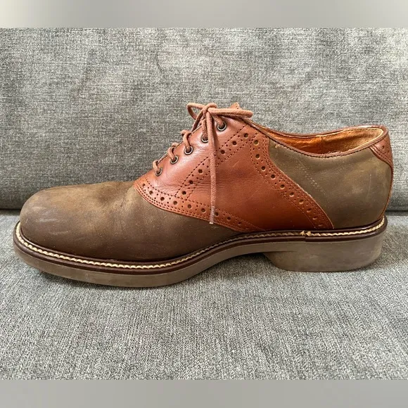 Johnston &amp; Murphy Olive Suede Lace Up Oxford‎ Men's Shoes Size 10.5 M