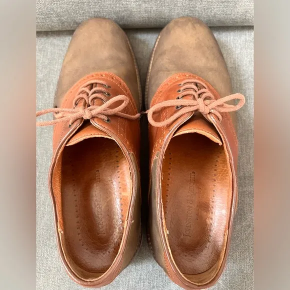 Johnston &amp; Murphy Olive Suede Lace Up Oxford‎ Men's Shoes Size 10.5 M