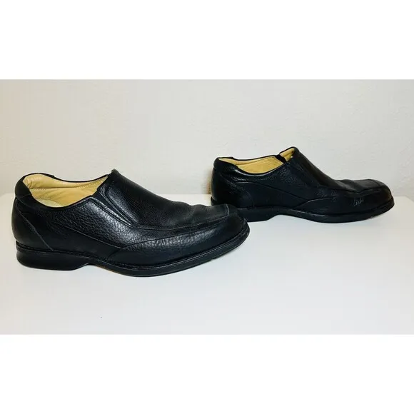 Johnston &amp; Murphy Sheepskin Slip On Leather Black Shoes 20-7615 Men's 10M