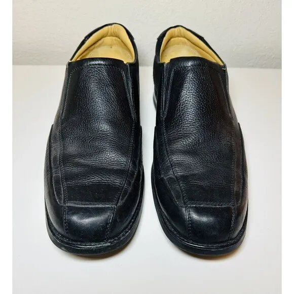 Johnston &amp; Murphy Sheepskin Slip On Leather Black Shoes 20-7615 Men's 10M