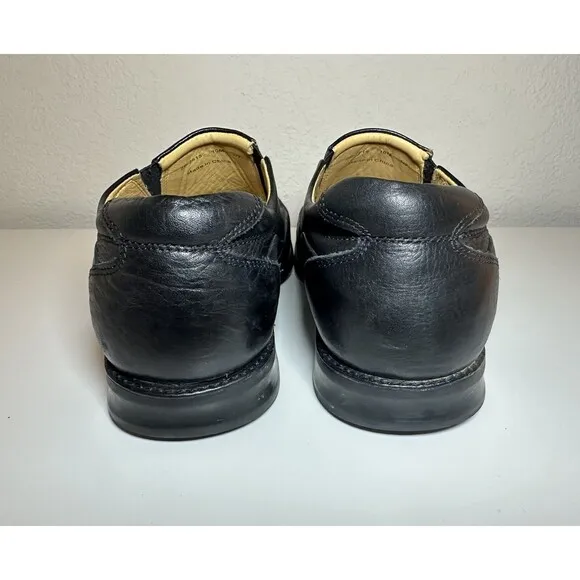 Johnston &amp; Murphy Sheepskin Slip On Leather Black Shoes 20-7615 Men's 10M