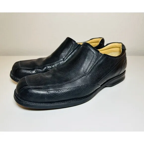 Johnston &amp; Murphy Sheepskin Slip On Leather Black Shoes 20-7615 Men's 10M