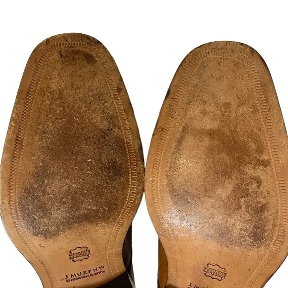𝅺JOHNSTON &amp; Murphy Shoes Novick Brown Cap Toe Lace Up Dress Shoe Size 11W