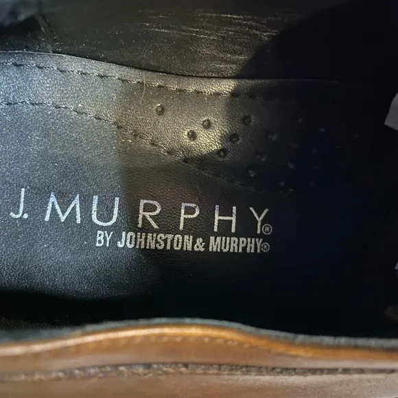 𝅺JOHNSTON &amp; Murphy Shoes Novick Brown Cap Toe Lace Up Dress Shoe Size 11W