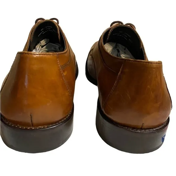 𝅺JOHNSTON &amp; Murphy Shoes Novick Brown Cap Toe Lace Up Dress Shoe Size 11W