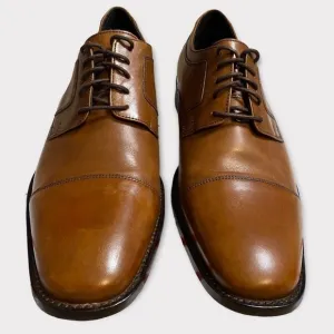 𝅺JOHNSTON &amp; Murphy Shoes Novick Brown Cap Toe Lace Up Dress Shoe Size 11W