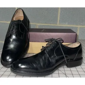 Johnston &amp; Murphy Tabor Black Calfskin Dress Plain Toe Oxford Shoes 11 M‎ EUC