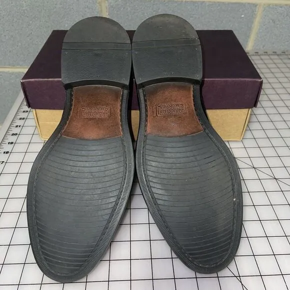Johnston &amp; Murphy Tabor Black Calfskin Dress Plain Toe Oxford Shoes 11 M‎ EUC