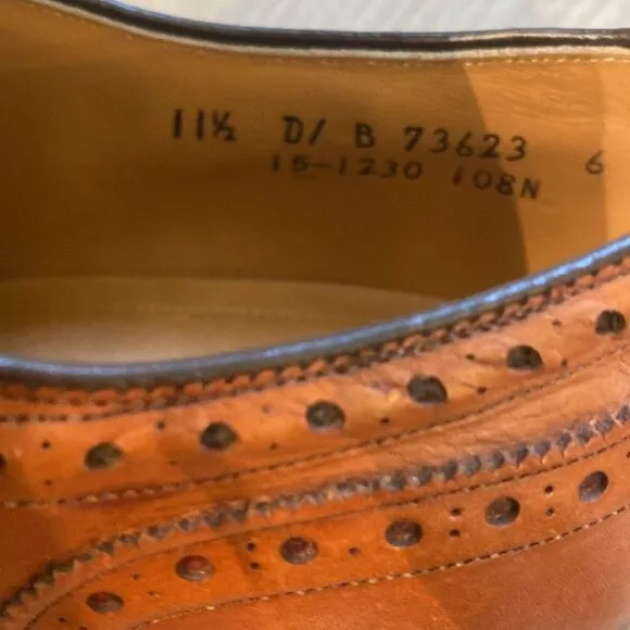 Johnston &amp; Murphy Size 11.5 Mens Shell Cordovan Mahogany Dress Shoes