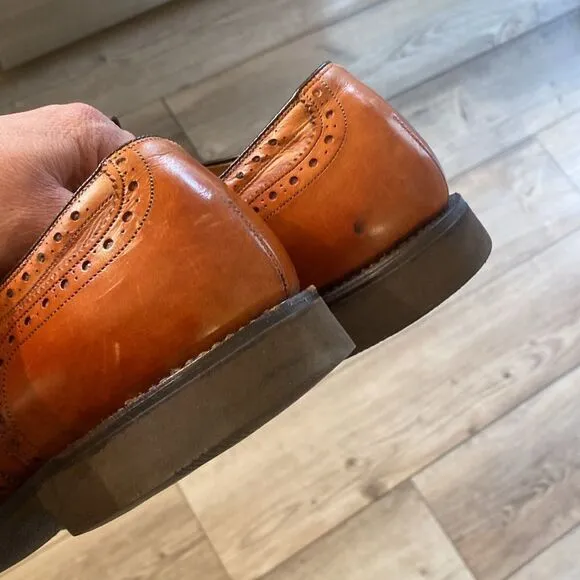 Johnston &amp; Murphy Size 11.5 Mens Shell Cordovan Mahogany Dress Shoes