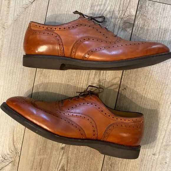 Johnston &amp; Murphy Size 11.5 Mens Shell Cordovan Mahogany Dress Shoes
