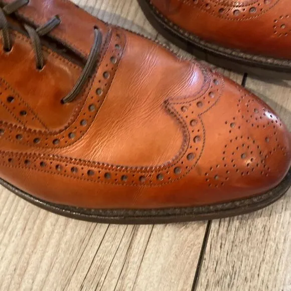 Johnston &amp; Murphy Size 11.5 Mens Shell Cordovan Mahogany Dress Shoes