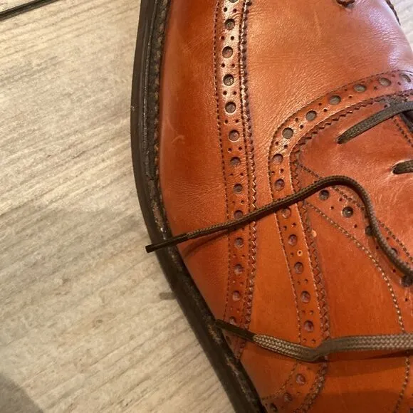 Johnston &amp; Murphy Size 11.5 Mens Shell Cordovan Mahogany Dress Shoes