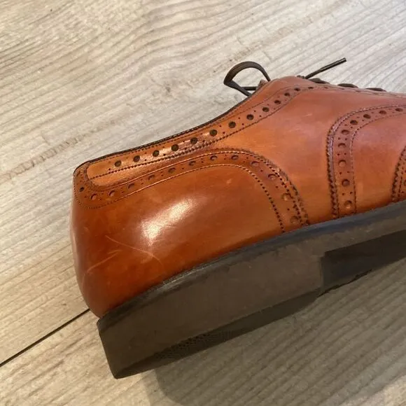 Johnston &amp; Murphy Size 11.5 Mens Shell Cordovan Mahogany Dress Shoes