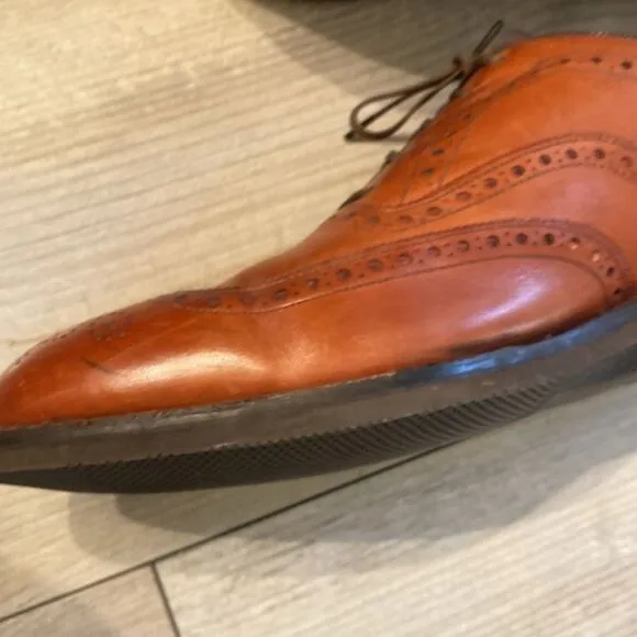 Johnston &amp; Murphy Size 11.5 Mens Shell Cordovan Mahogany Dress Shoes