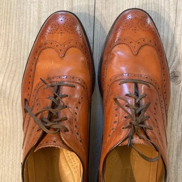 Johnston &amp; Murphy Size 11.5 Mens Shell Cordovan Mahogany Dress Shoes