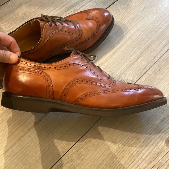 Johnston &amp; Murphy Size 11.5 Mens Shell Cordovan Mahogany Dress Shoes