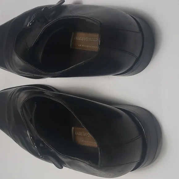 JOHNSTON and MURPHY Men's Black Leather Monk Strap Shoes Size 12