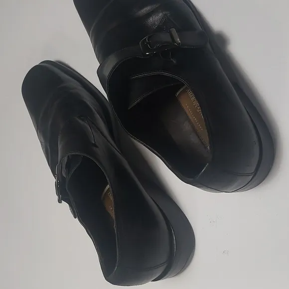 JOHNSTON and MURPHY Men's Black Leather Monk Strap Shoes Size 12