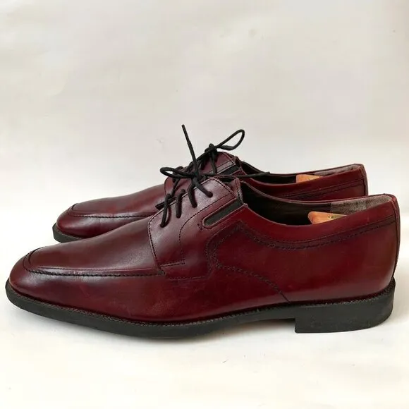 Johnston and Murphy Size 14 Men Burgundy Leather Lace up Dress Shoes 59-10193