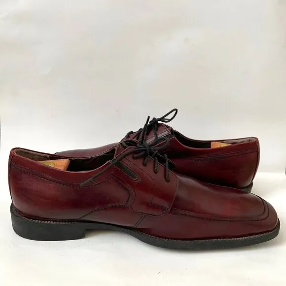 Johnston and Murphy Size 14 Men Burgundy Leather Lace up Dress Shoes 59-10193