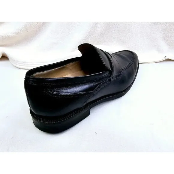 Johnston Murphy Signature Series Size 11.5M Mens Black Sheepskin Leather Loafers
