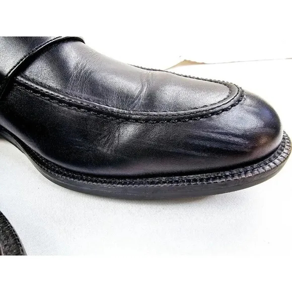Johnston Murphy Signature Series Size 11.5M Mens Black Sheepskin Leather Loafers