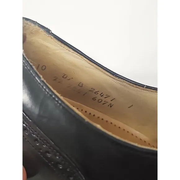 Johnston&amp;Murphy shoes Optima Men 10D Black Wingtip Oxford Dress Shoes      USA