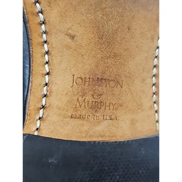 Johnston&amp;Murphy shoes Optima Men 10D Black Wingtip Oxford Dress Shoes      USA