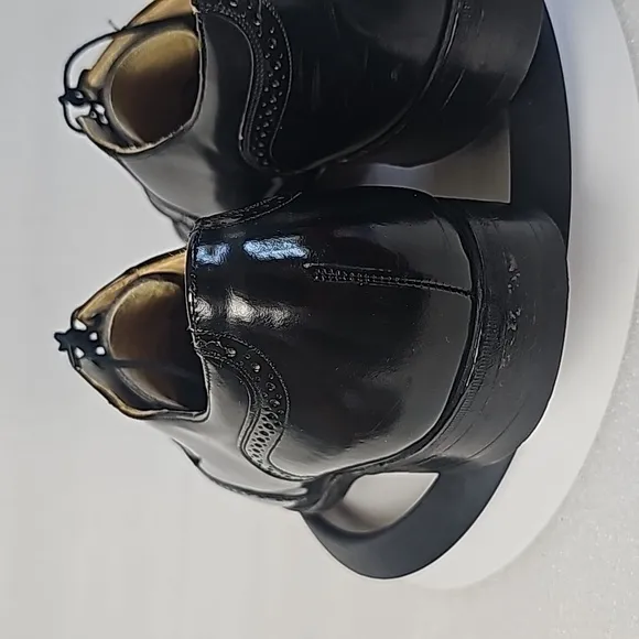 Johnston&amp;Murphy shoes Optima Men 10D Black Wingtip Oxford Dress Shoes      USA