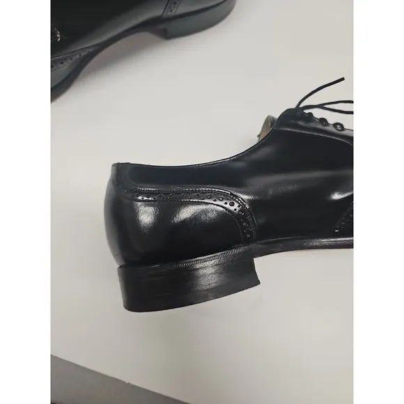 Johnston&amp;Murphy shoes Optima Men 10D Black Wingtip Oxford Dress Shoes      USA