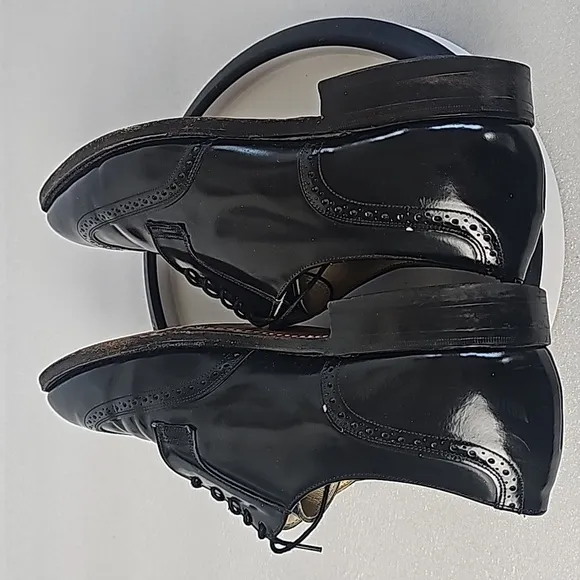 Johnston&amp;Murphy shoes Optima Men 10D Black Wingtip Oxford Dress Shoes      USA
