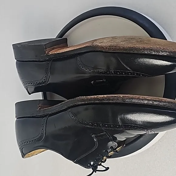 Johnston&amp;Murphy shoes Optima Men 10D Black Wingtip Oxford Dress Shoes      USA