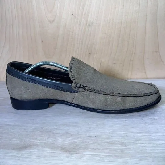 John Varvatos USA Star Slip-on Loafers Brown / Grey Suede 7475 Men's 10M